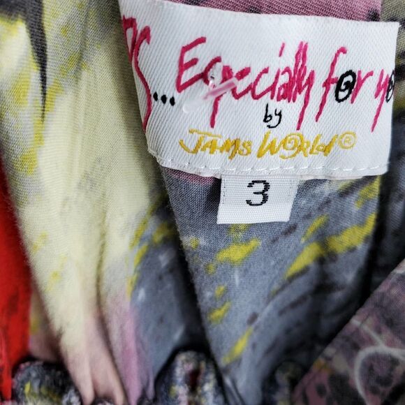 ESPECIALLY FOR YOU by JAMSWORLD womens 3 floral V neck smocked waist dress - Picture 3 of 4